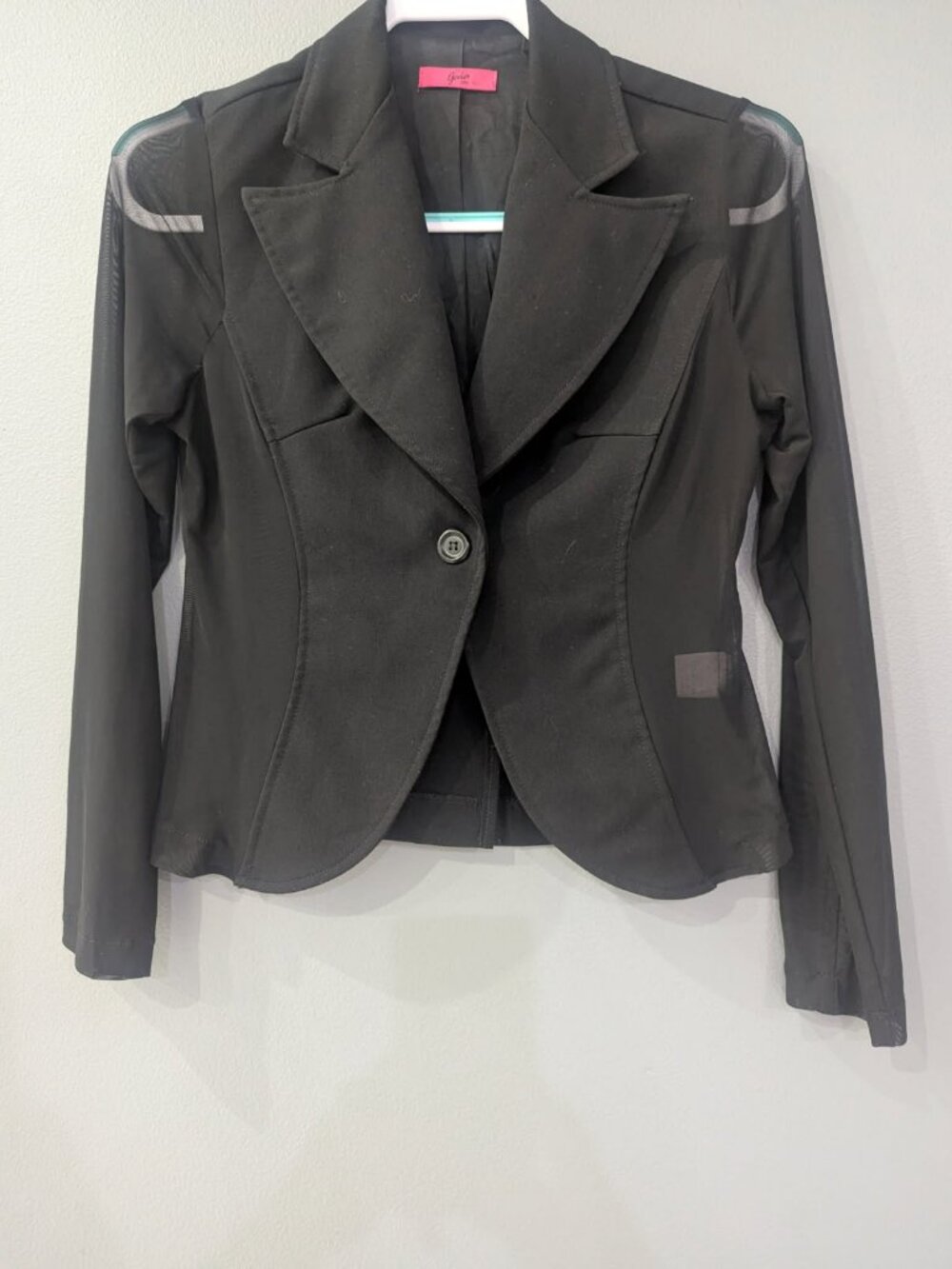 Gaia Black Mesh Panel Blazer – Size Small